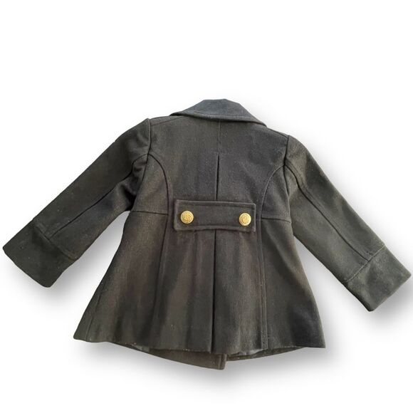 Zara Kids Navy Blue Wool Double Breasted Peacoat Toddler Girls Size 2y-3y Winter - Picture 2 of 5